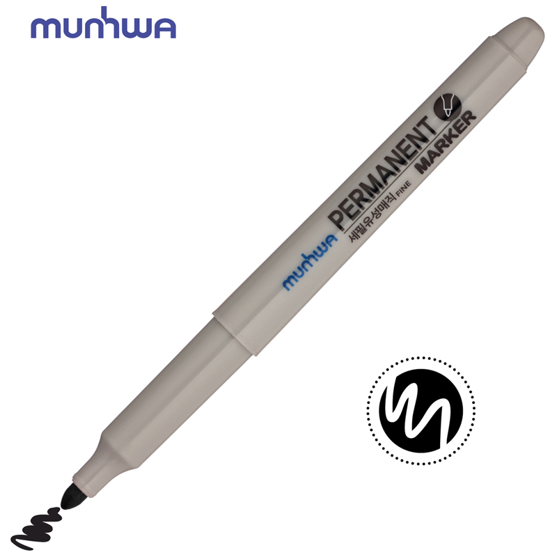 Маркер перманентный MunHwa черный, пулевидный, 1,5мм, FPM-01