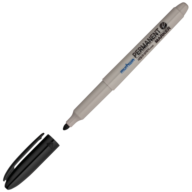 Маркер перманентный MunHwa черный, пулевидный, 1,5мм, FPM-01