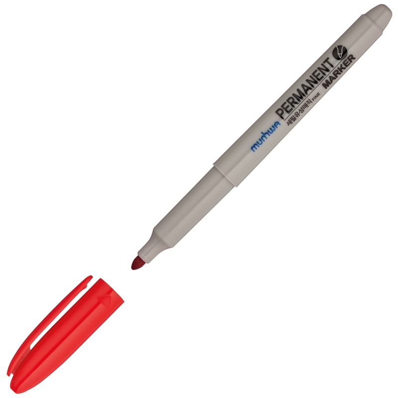 Маркер перманентный MunHwa красный, пулевидный, 1,5мм, FPM-03