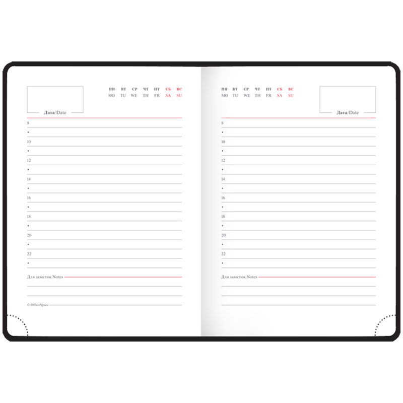 Ежедневник недатированный, А6, 136л., кожзам, OfficeSpace Winner, темно-синий