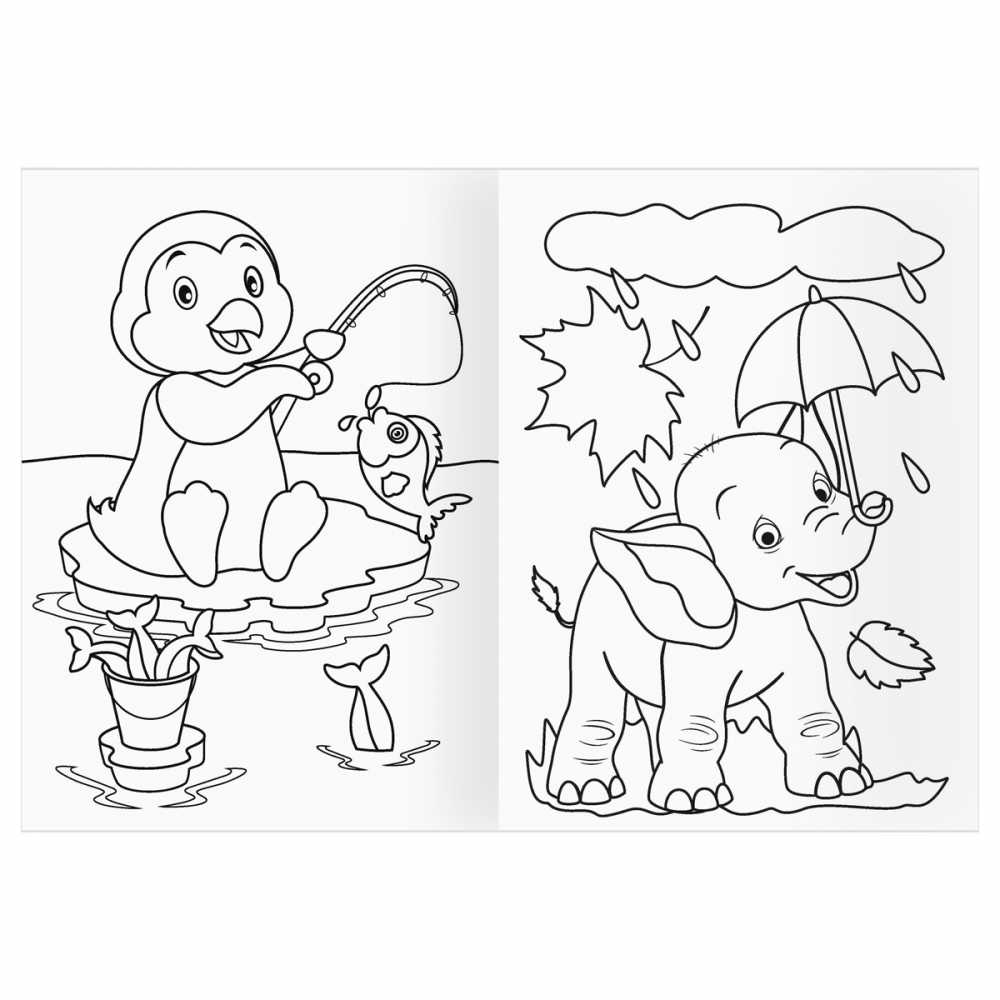 Раскраска А4, 16 стр., ТРИ СОВЫ Карусель сюрпризов