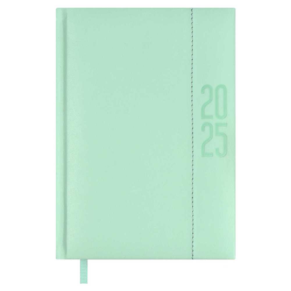 Ежедневник датированный 2025г А6 (125х170мм) 176л., твердый переплет, кожзам, Плонже эконом мятный