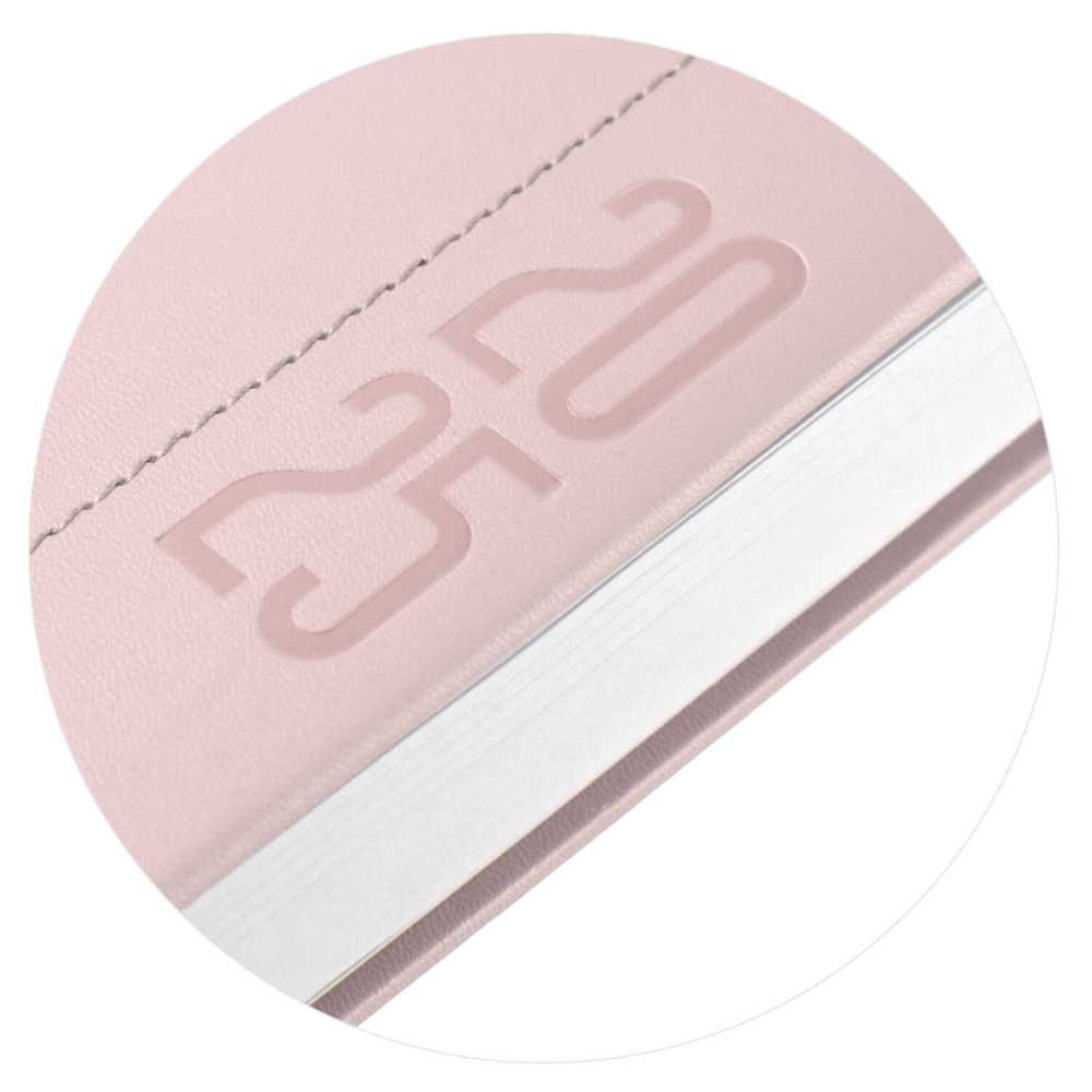 Ежедневник датированный 2025г А5 (145х210мм) 176л., твердый переплет, кожзам, Плонже эконом, розовый