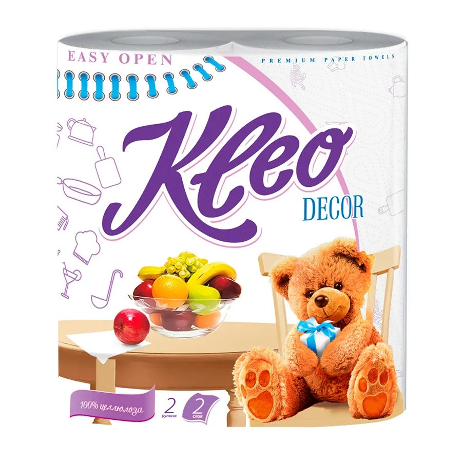Полотенца бумажные KLEO DECOR, 2 слоя, 2 рулона