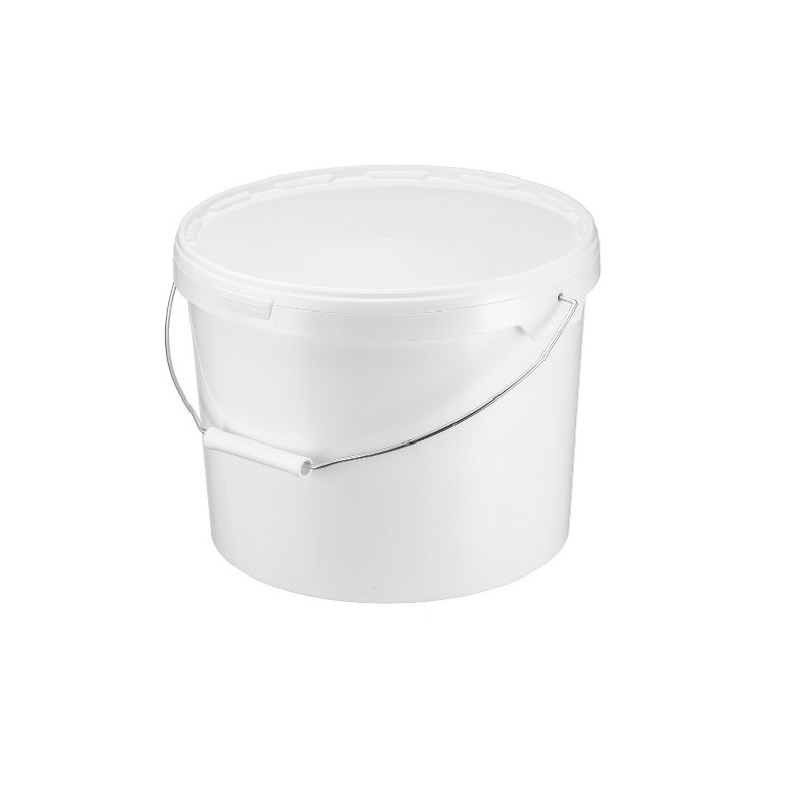 Ведро с металлической ручкой и крышкой, 11,3 литра, Д290мм, пищевое белое