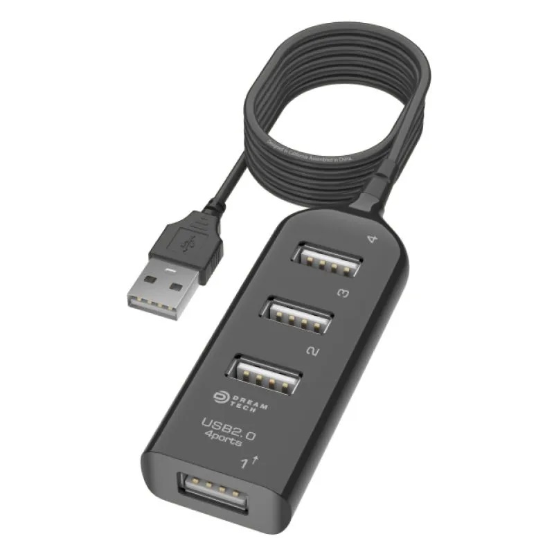Разветвитель ХАБ DRM-B1, 4 USB 40cм черный