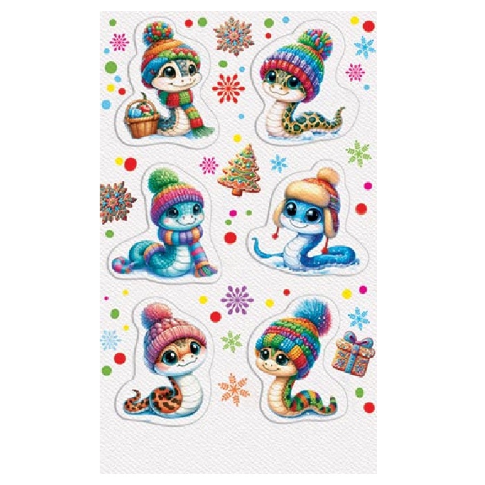 Наклейки новогодние, Символ года. Год Змеи, 16*10см