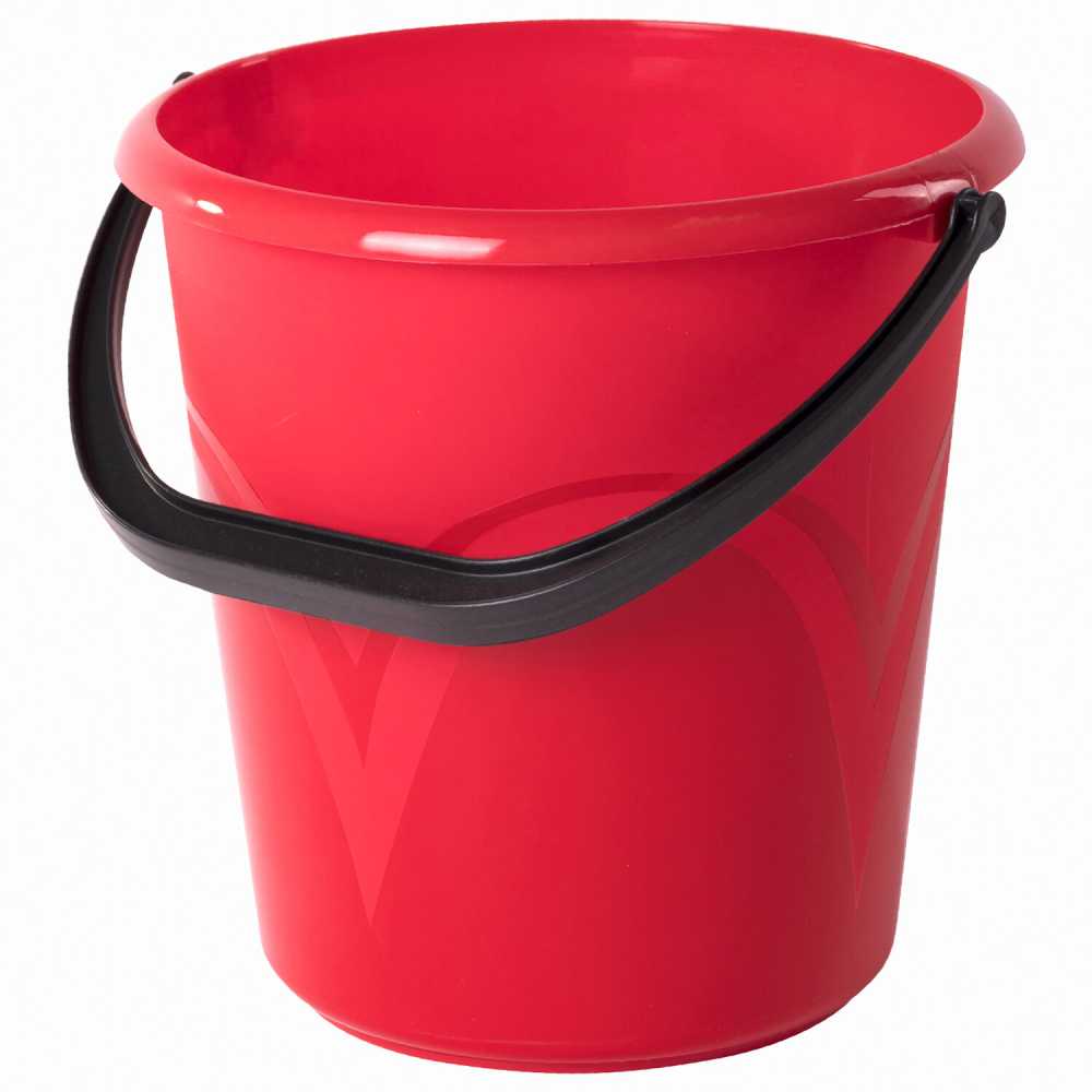 Ведро 8 л, без крышки, пластиковое, пищевое, с глянцевым узором, цвет красный, мерная шкала