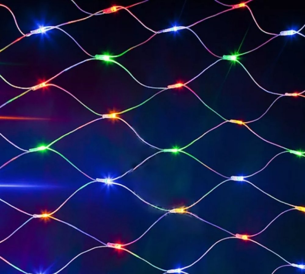 Гирлянда электрическая, сетка, 2*2м, тёмная нить, 240 LED, свечение мульти, 8 режимов, 220 В
