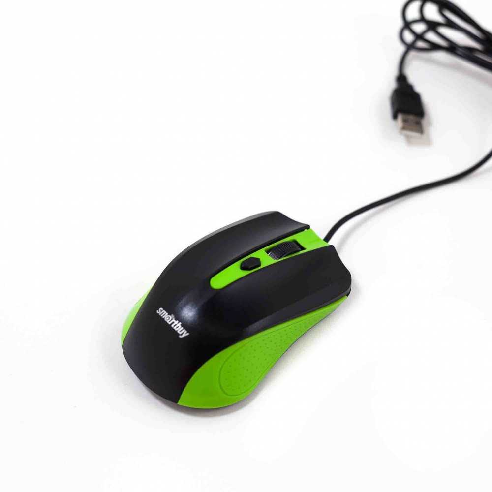 Мышь проводная Smartbuy ONE 352 зелено-черная