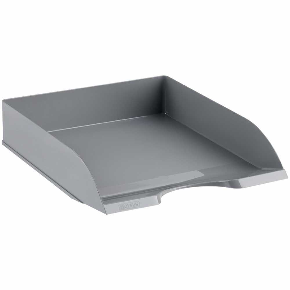 Лоток для бумаг горизонтальный ДЕЛЬТА 315*250*60мм, серый