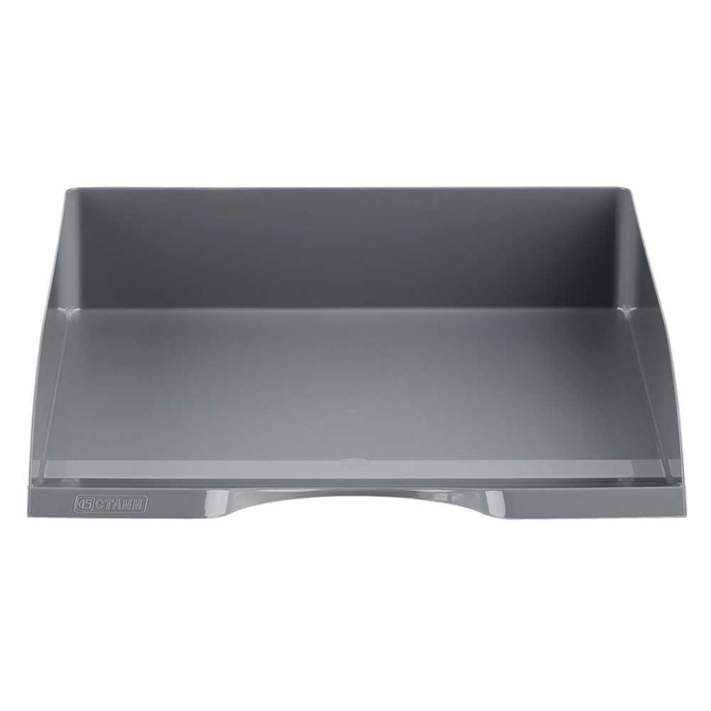 Лоток для бумаг горизонтальный ДЕЛЬТА 315*250*60мм, серый