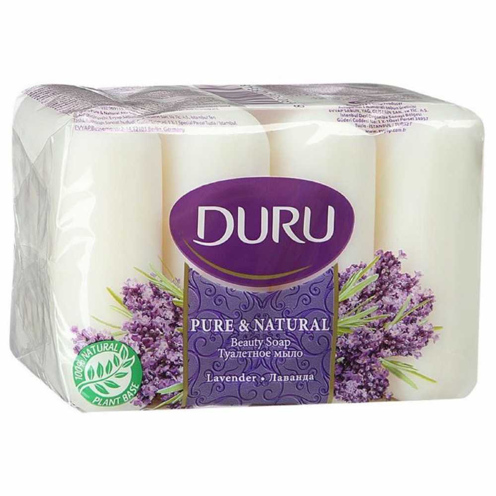Туалетное мыло Duru Pure & Natural Лаванда, 4 шт*85 г.