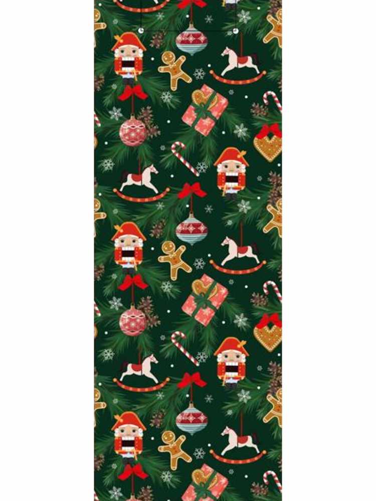 Пакет подарочный бумажный новогодний 12*36*8см (под бутылку) Очаровательная ель