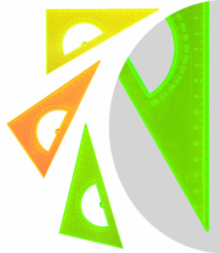 Угольник пластиковый с транспортиром, 16см, прозрачный