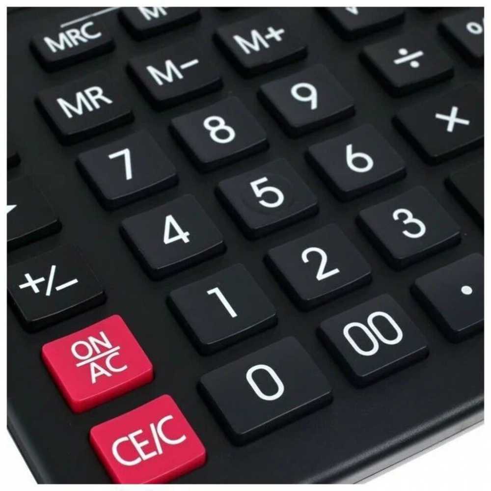 Калькулятор 12 разрядный Skainer настольный, двойное питание, черный SK-555BK