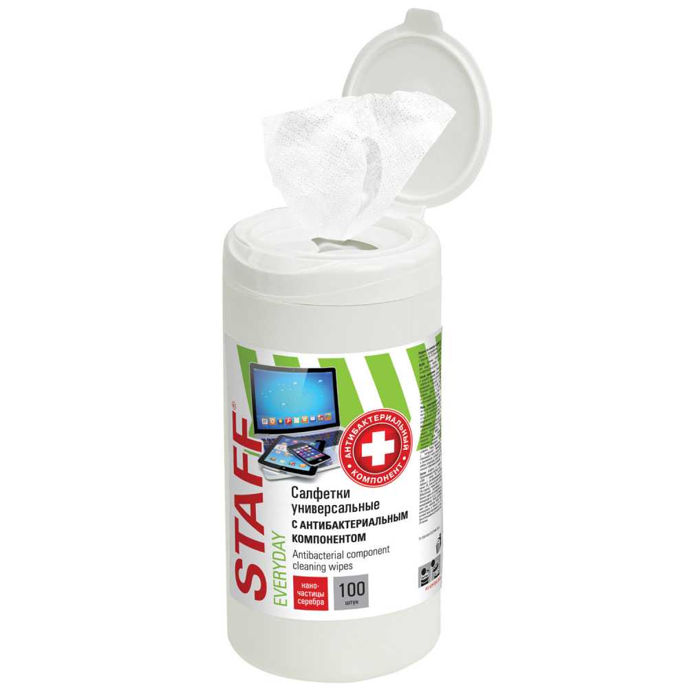 Салфетки антибактериальные универсальные, STAFF EVERYDAY, 100 шт.