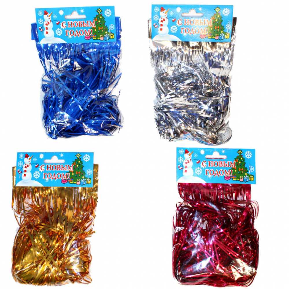 Дождик 150мм*2м, ПВХ, ассорти 4 цвета