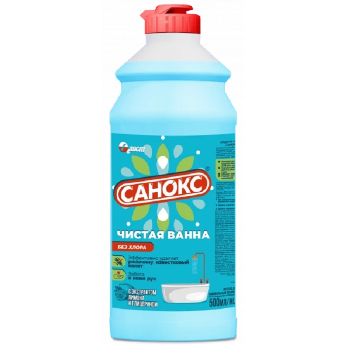 Гель для сантехники Санокс Чистая ванна, 500мл
