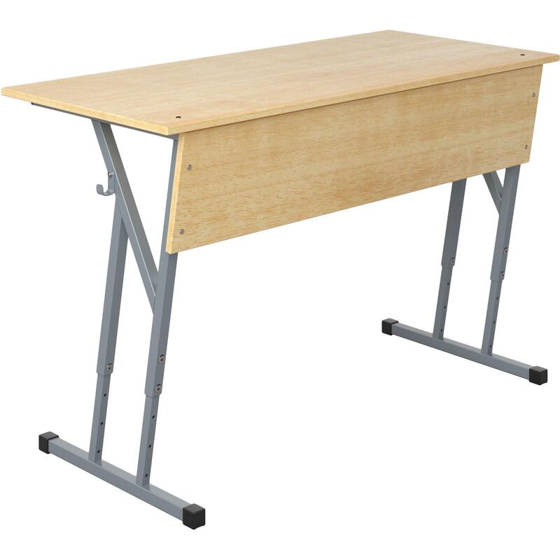 Парта МЕТ Стол ученический 2-х местный 3-7 р.г. клен/серый