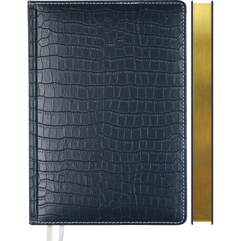 Ежедневник датированный на 2025г А5 168л.,темно-синий, твердая обложка, кожзам., крем.бумага, deVENTE Wild
