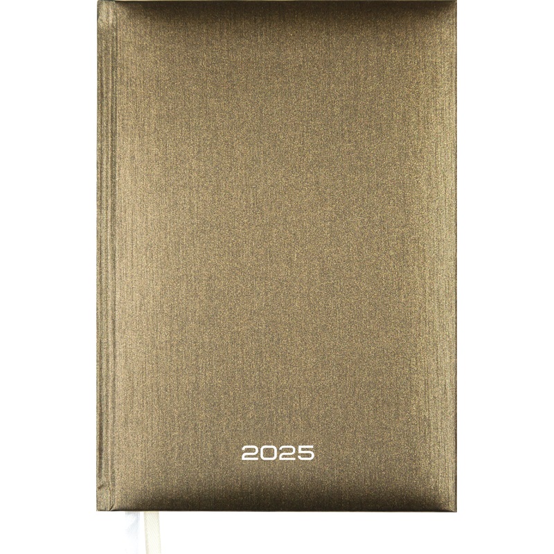Ежедневник датированный 2025г А5 (145x205 мм) 168л., коричневый металлик, твердая обложка, бумвинил, Attomex. Regent