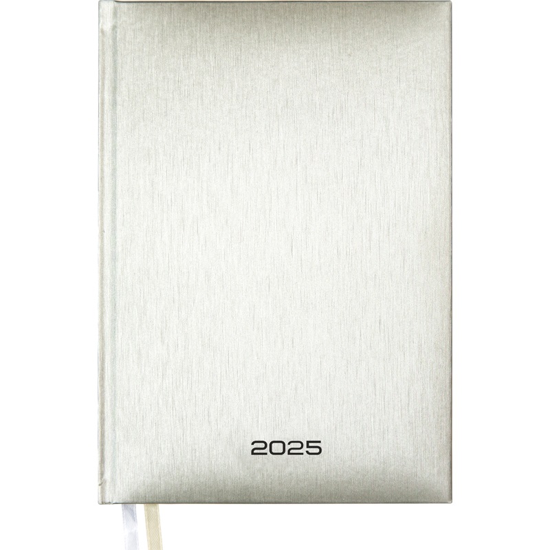 Ежедневник датированный 2025г А5 (145x205 мм) 168л., серебристый, твердая обложка, бумвинил, Attomex. Regent