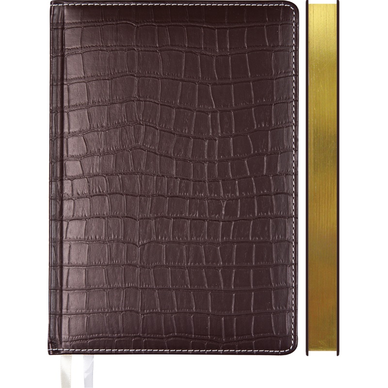 Ежедневник датированный на 2025г А5 168л., темно-коричневый, твердая обложка, кожзам., кремовая бумага deVENTE Wild