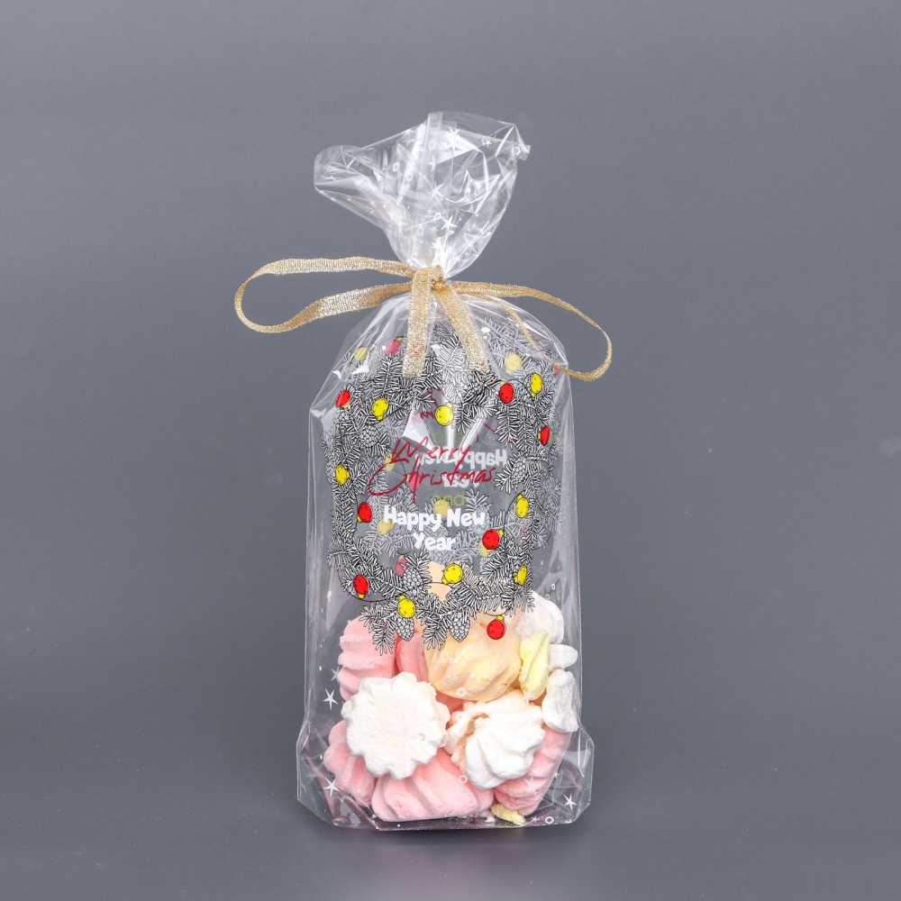 Пакет новогодний фасовочный БОПП, с донной складкой, "Венок" 15*30 см