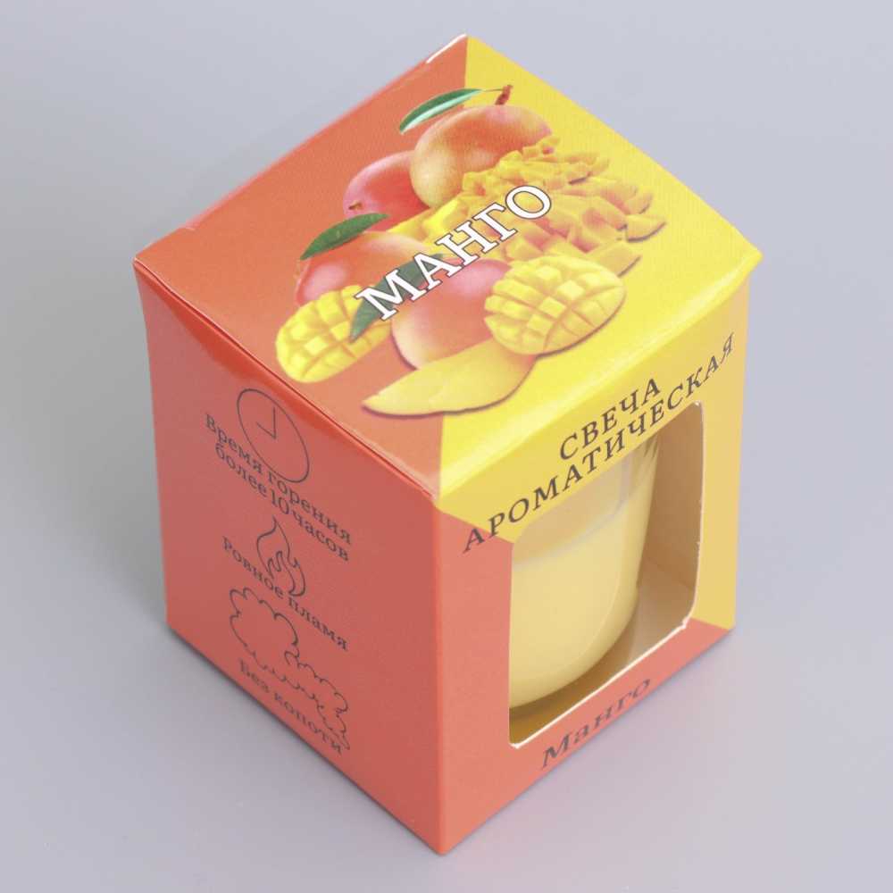 Свеча ароматическая в стекле 5*6см, Манго