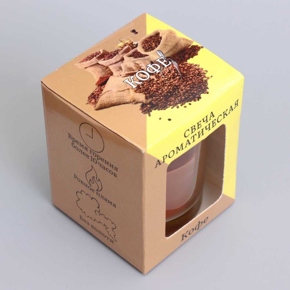 Свеча ароматическая в стекле 5*6см, Кофе