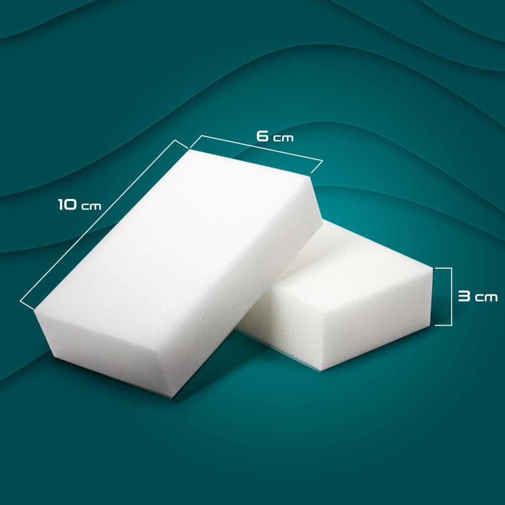 Губка меламиновая для удаления пятен, для чистки кухни, уборки, обуви, 10х6х3 см, КОМПЛЕКТ 3 шт., полибэг, LAIMA