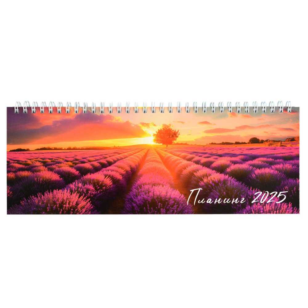 Планинг датированный 2025г 290*100мм 64л., гребень Лавандовые поля