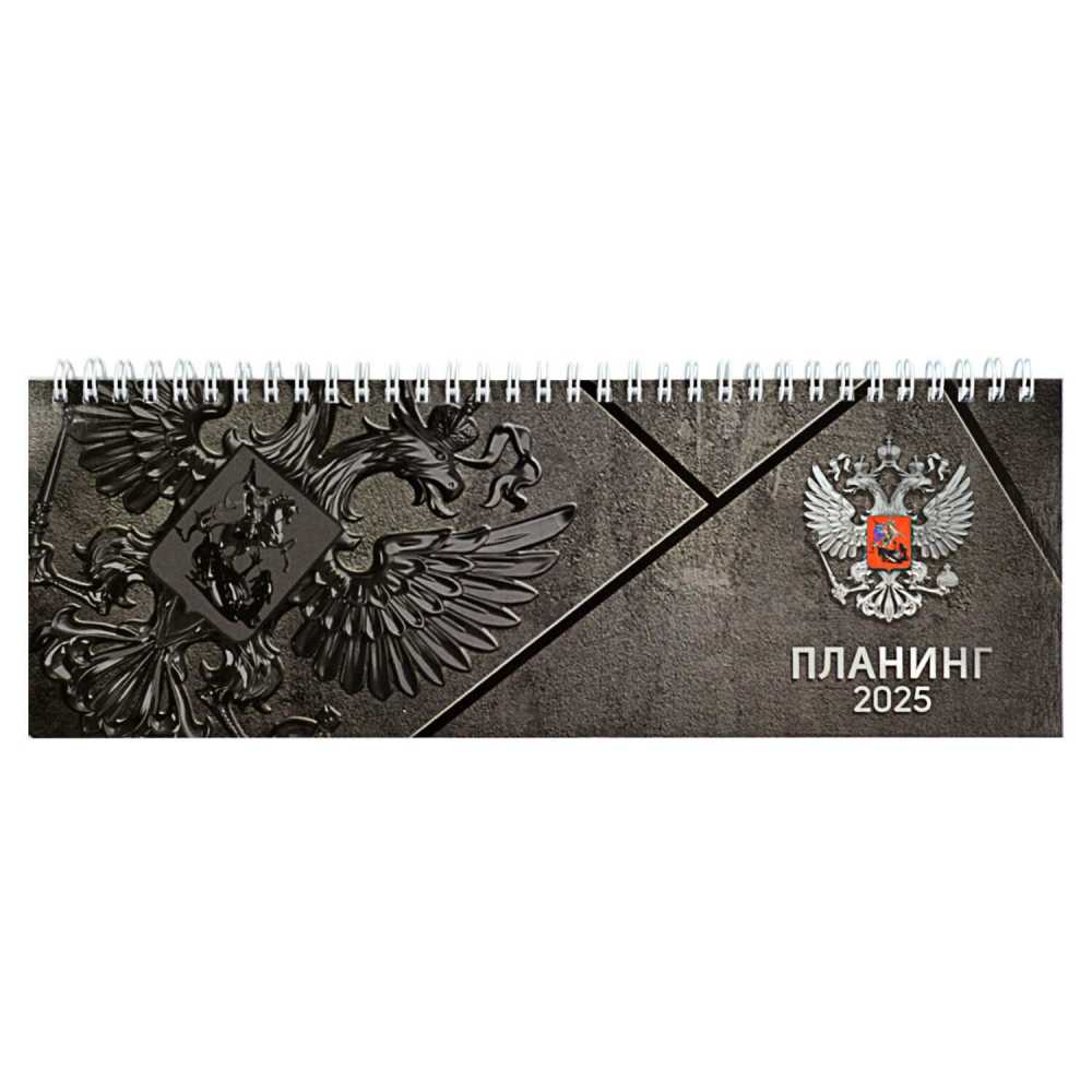 Планинг датированный 2025г 290*100мм 64л., гребень Серая символика