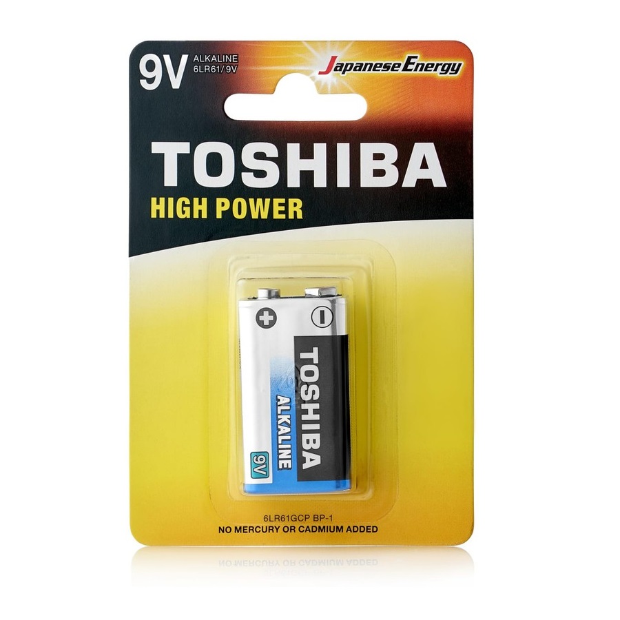 Батарейка крона Toshiba HIGH POWER 6LR61 BL1, алкалиновая