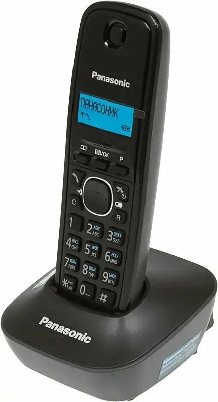 PANASONIC Радиотелефон KX-TG1611RUH, серый, DECT