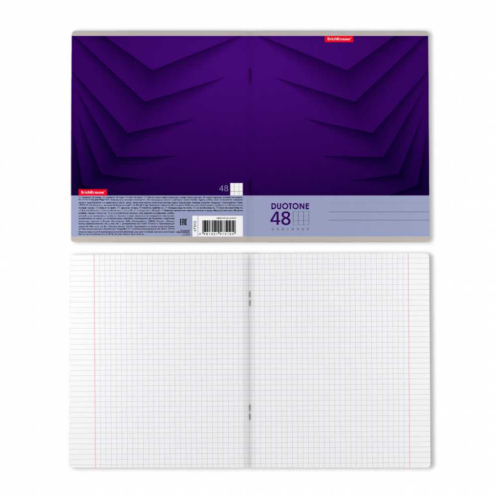 Тетрадь А5 48л кетка. ErichKrause Duotone Next