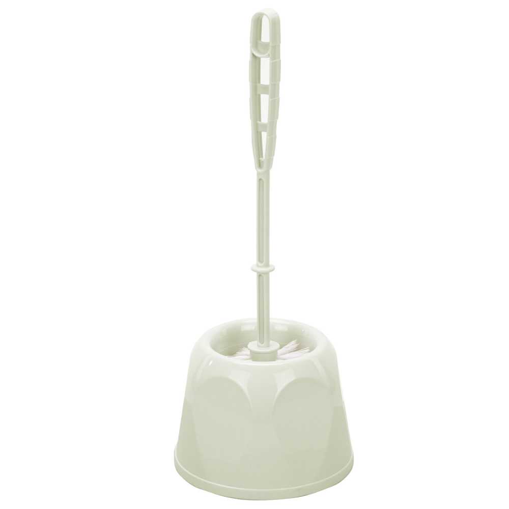 Ерш для унитаза с подставкой стандартной, Блеск, цвет мраморный/белый ротанг, IDEA