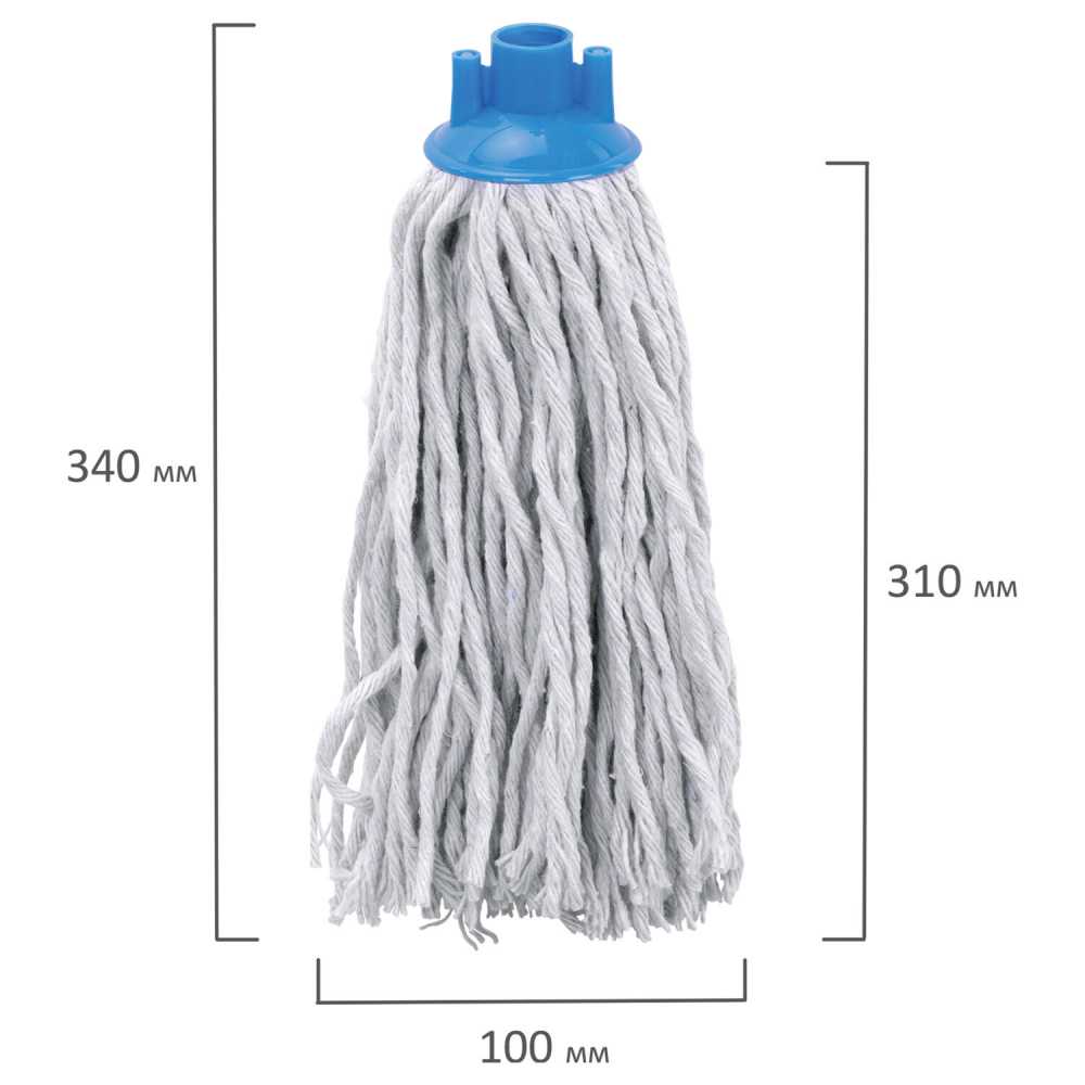 Насадка МОП веревочная для швабры, крепление еврорезьба, хлопок, длина 31 см