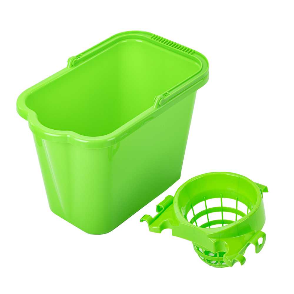 Ведро 9,5 л для уборки с отжимом (сетчатый) пластик, для веревочных и ленточных МОПов