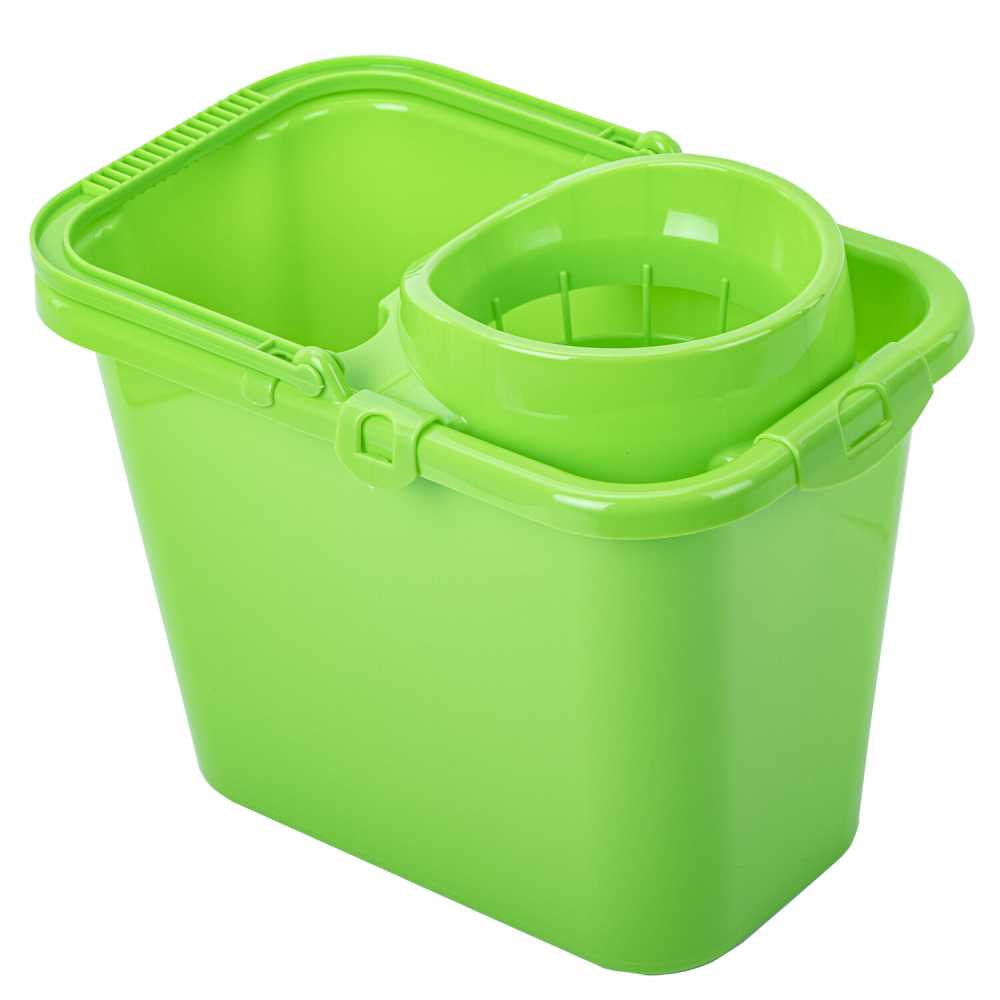 Ведро 9,5 л для уборки с отжимом (сетчатый) пластик, для веревочных и ленточных МОПов
