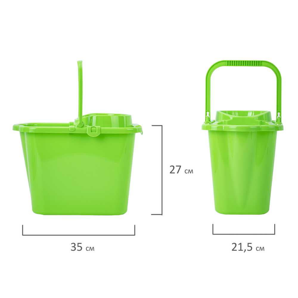 Ведро 9,5 л для уборки с отжимом (сетчатый) пластик, для веревочных и ленточных МОПов