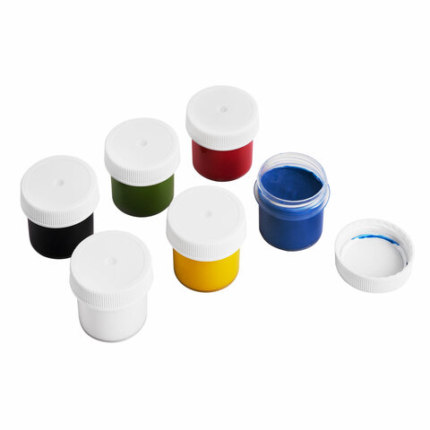 Гуашь ПИФАГОР СОЛНЫШКО, 6 цветов по 25 мл