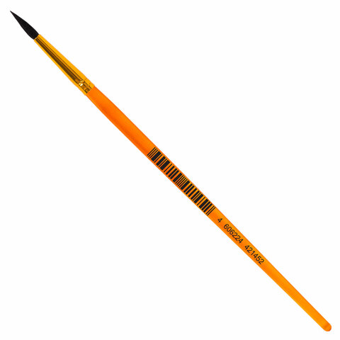 Кисть БЕЛКА, круглая, № 3, цветная ручка, ЮНЛАНДИЯ