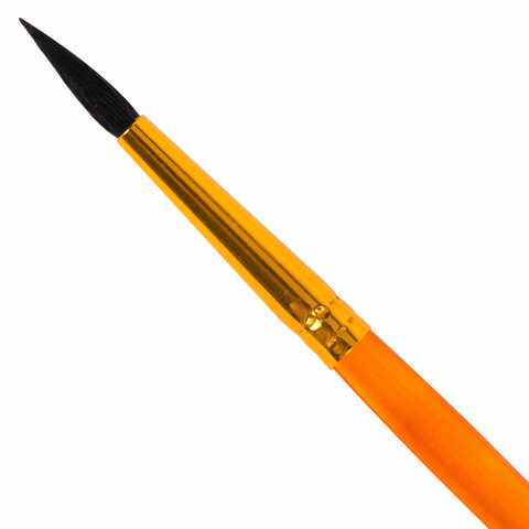 Кисть БЕЛКА, круглая, № 3, цветная ручка, ЮНЛАНДИЯ