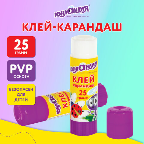 Клей-карандаш ЮНЛАНДИЯ ЮНЛАНДИК И БОЖЬЯ КОРОВКА, 25 г, улучшенный