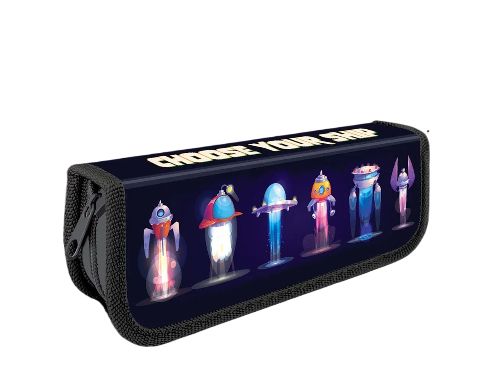 Пенал 1 отделение (190*65*30) молния, ламинированный картон Space ships