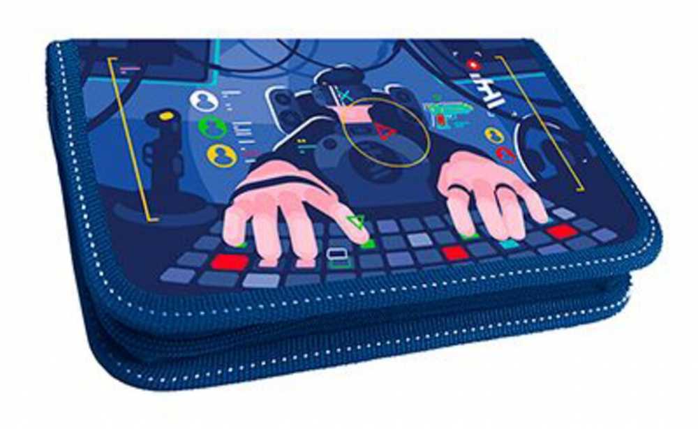 Пенал 1 отделение (195*110*30) молния, ламинированный картон Игромания