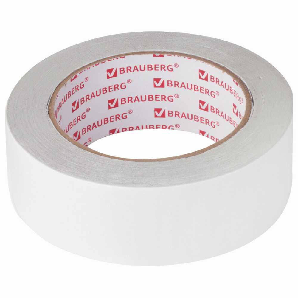Клейкая двухсторонняя лента 38 мм х 25 м, полипропиленовая основа, 90 микрон, BRAUBERG