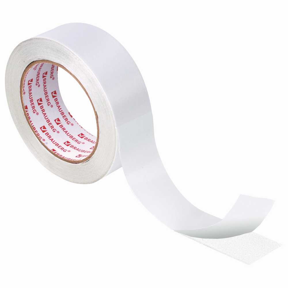 Клейкая двухсторонняя лента 38 мм х 25 м, полипропиленовая основа, 90 микрон, BRAUBERG